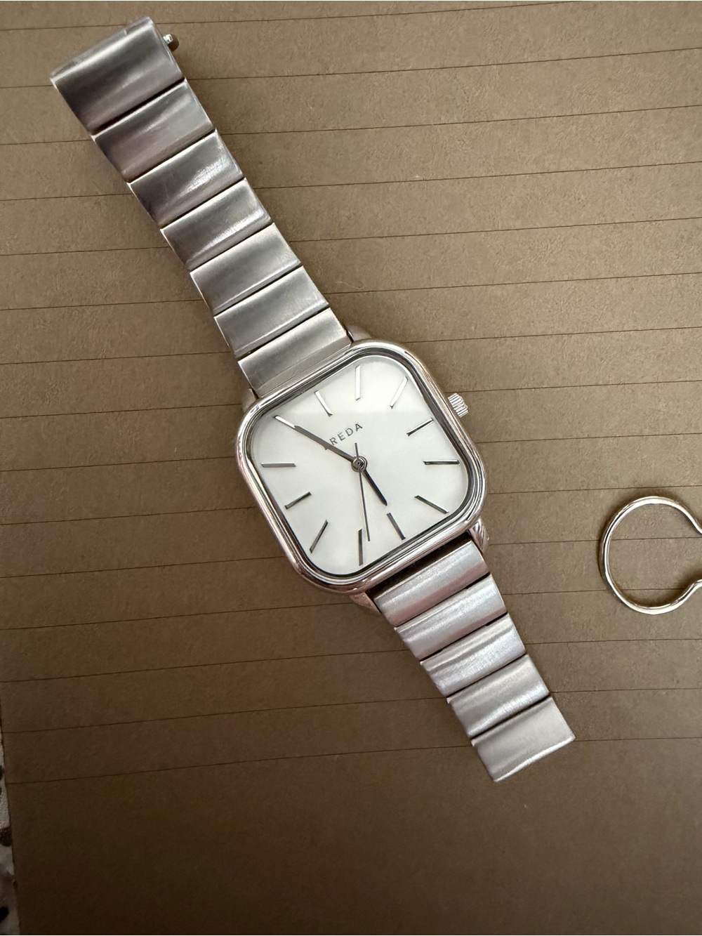 Breda design silver watch.
